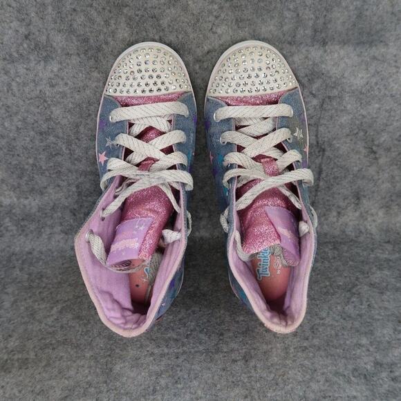 Skechers Shoes Kids 2 Sneakers Twinkle Toes High Top Active Stars Light Up Girls - Picture 6 of 14